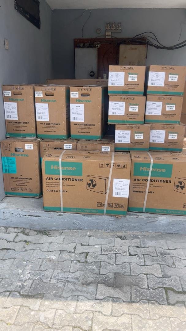 Sourced air conditioning units staged ahead of installation